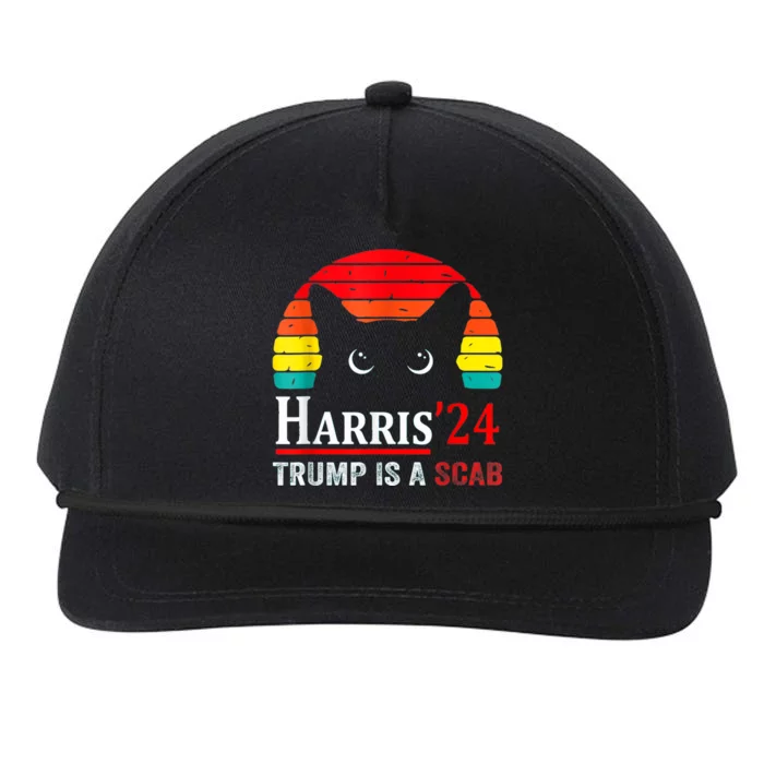 Funny Trump Is A Scab Vote Harris Walz Snapback Five-Panel Rope Hat