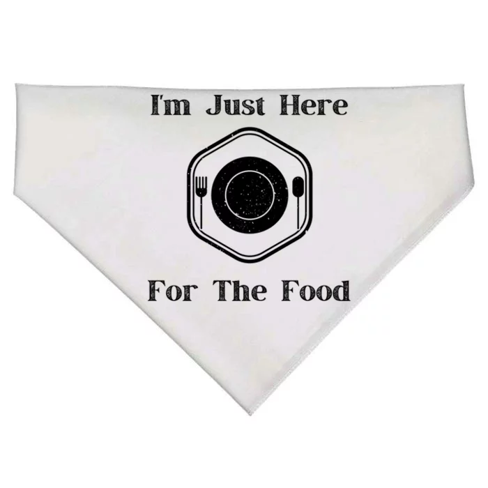 Funny Thanksgiving Im Just Here For The Food Meaningful Gift USA-Made Doggie Bandana