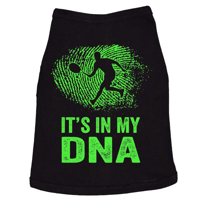 Funny Tennis It's In My DNA Fingerprint Doggie Tank