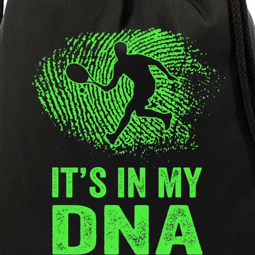 Funny Tennis It's In My DNA Fingerprint Drawstring Bag