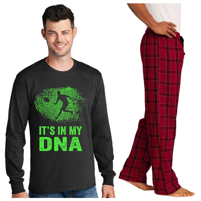 Funny Tennis It's In My DNA Fingerprint Long Sleeve Pajama Set