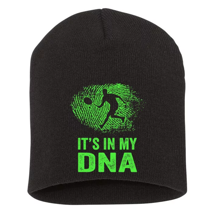 Funny Tennis It's In My DNA Fingerprint Short Acrylic Beanie