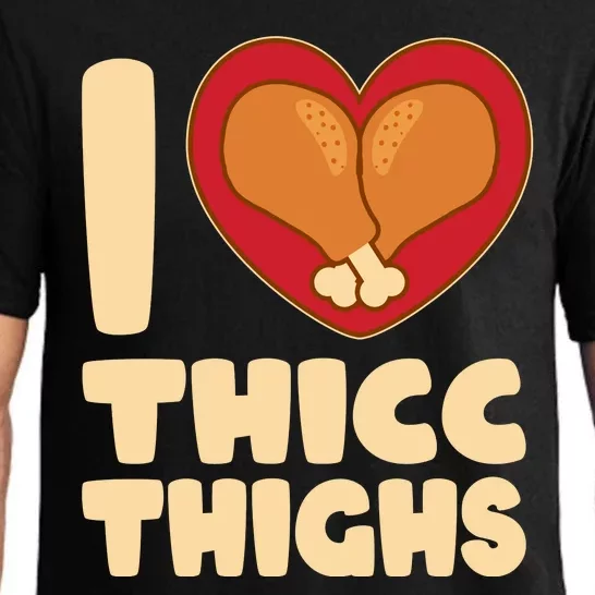 Funny Thanksgiving I Heart Thicc Thighs Pajama Set