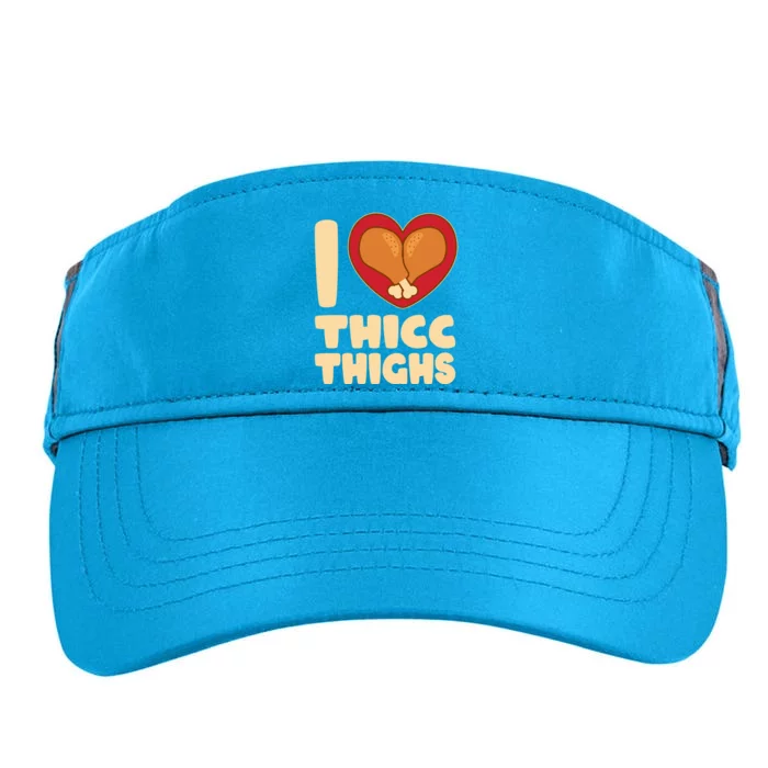 Funny Thanksgiving I Heart Thicc Thighs Adult Drive Performance Visor