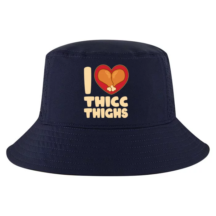 Funny Thanksgiving I Heart Thicc Thighs Cool Comfort Performance Bucket Hat