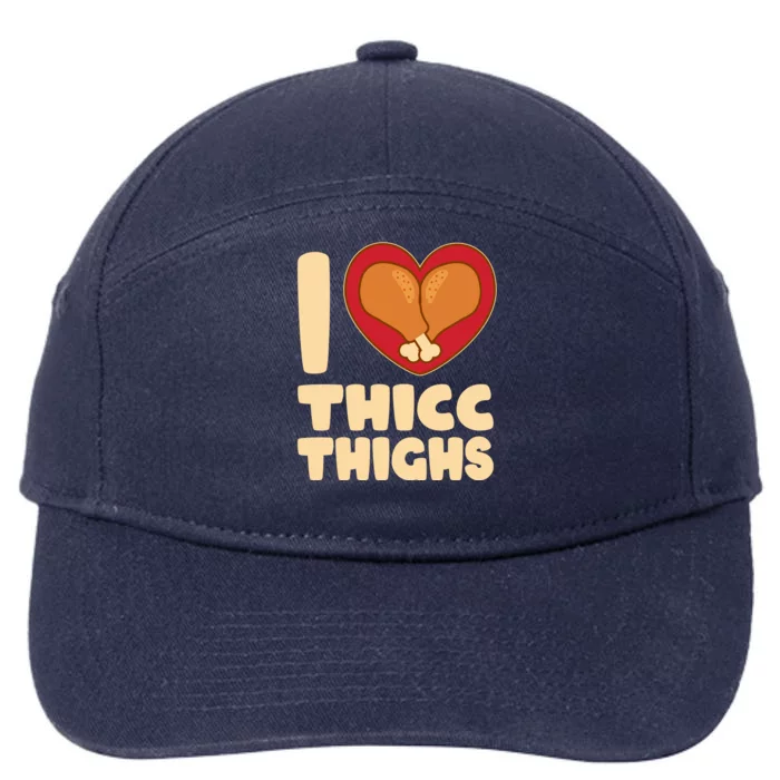 Funny Thanksgiving I Heart Thicc Thighs 7-Panel Snapback Hat