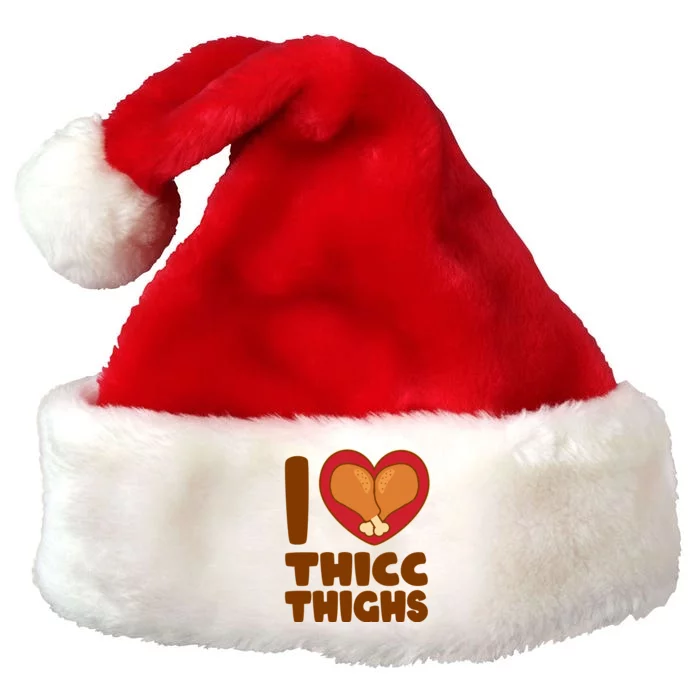 Funny Thanksgiving I Heart Thicc Thighs Premium Christmas Santa Hat