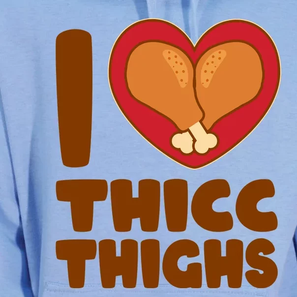 Funny Thanksgiving I Heart Thicc Thighs Unisex Surf Hoodie