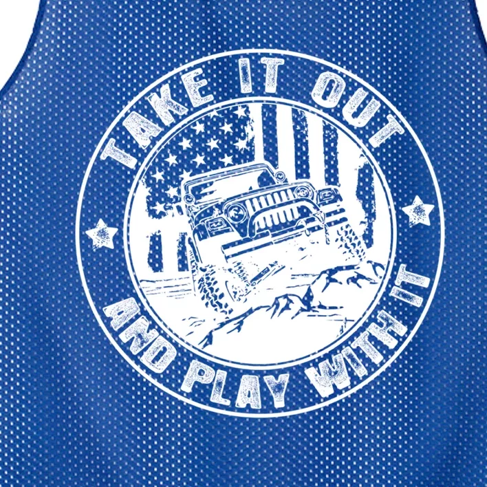 Funny Take It Out And Play With It 4x4 Offroad Gift Mesh Reversible Basketball Jersey Tank