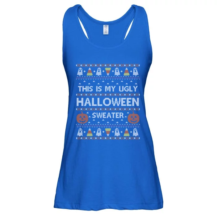 Funny This Is My Ugly Halloween Sweater Gift Gift Ladies Essential Flowy Tank