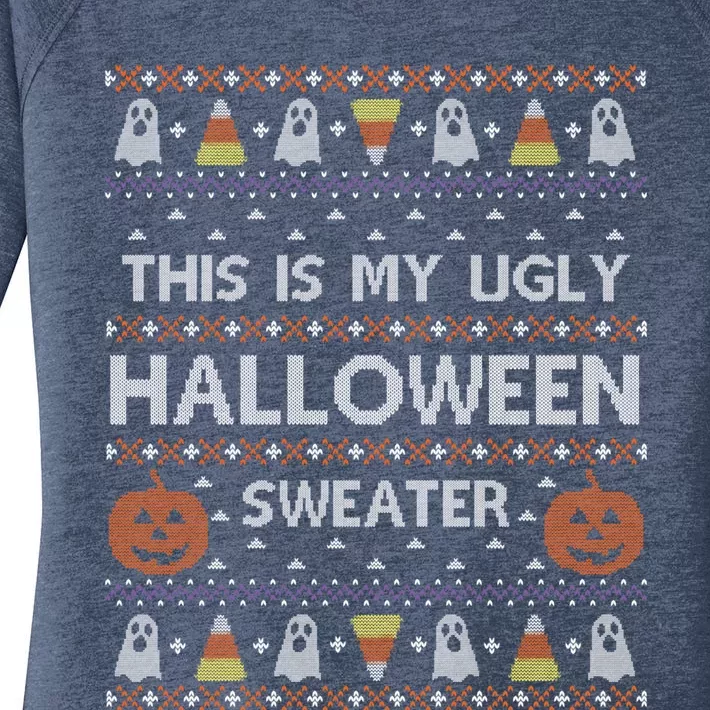 Funny This Is My Ugly Halloween Sweater Gift Gift Women's Perfect Tri Tunic Long Sleeve Shirt