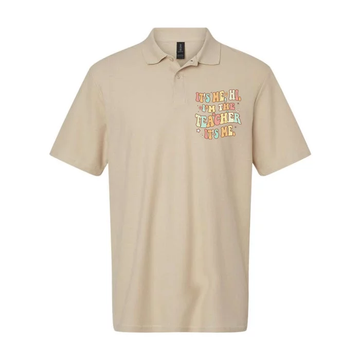 Funny Teacher It's Me Hi I'm The Teacher It's Me Groovy Softstyle Adult Sport Polo