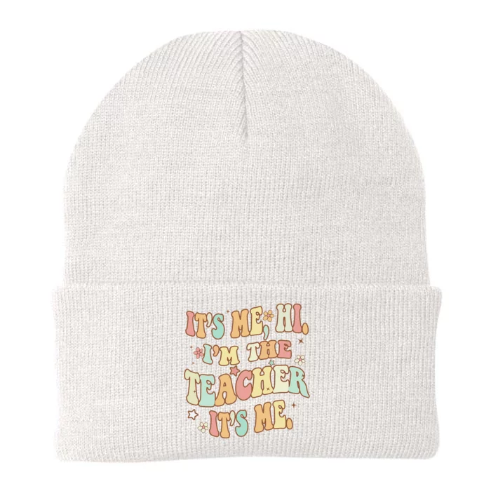 Funny Teacher It's Me Hi I'm The Teacher It's Me Groovy Knit Cap Winter Beanie