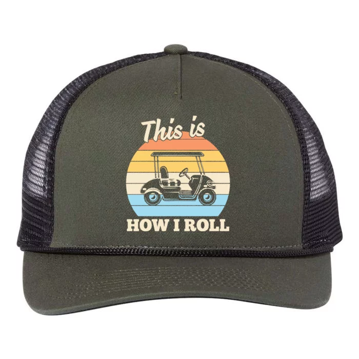 Funny This Is How I Roll Golf Retro Rope Trucker Hat Cap