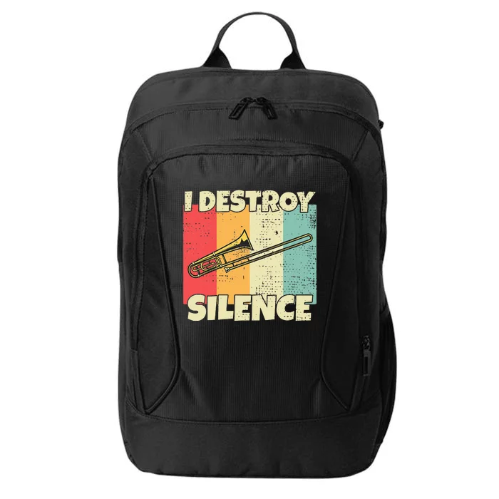 Funny Trombone Instrument I Destroy Silence For Trombone City Backpack