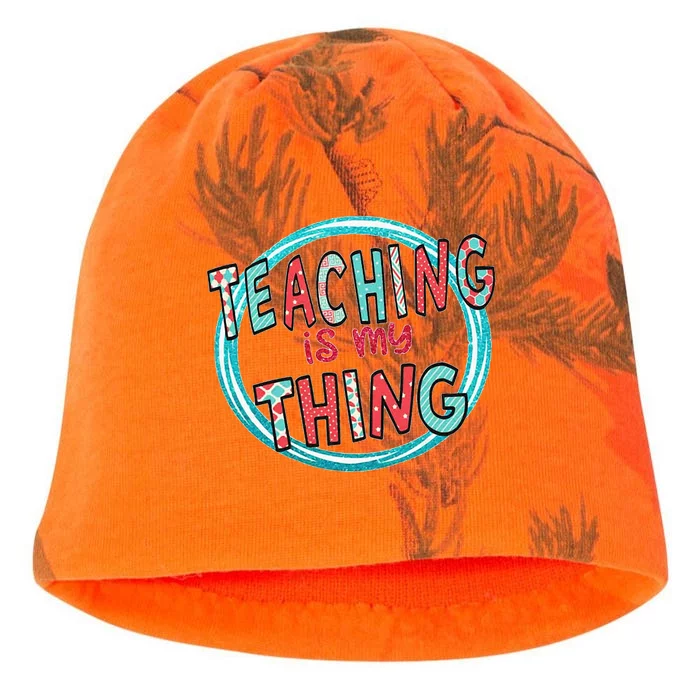 Funny Teaching Is My Thing Back To School Kati - Camo Knit Beanie