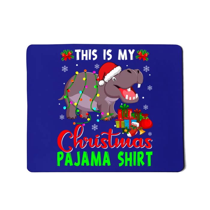 Funny This Is My Christmas Pajama Hippopotamus Xmas Lights Cool Gift Mousepad