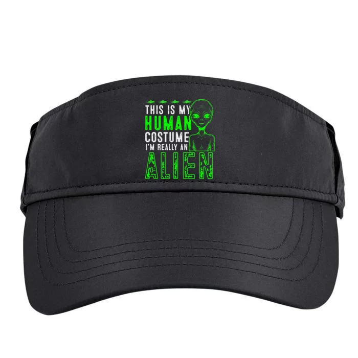 Funny This is My Human Costume I'm Really An Alien Halloween Adult Drive Performance Visor