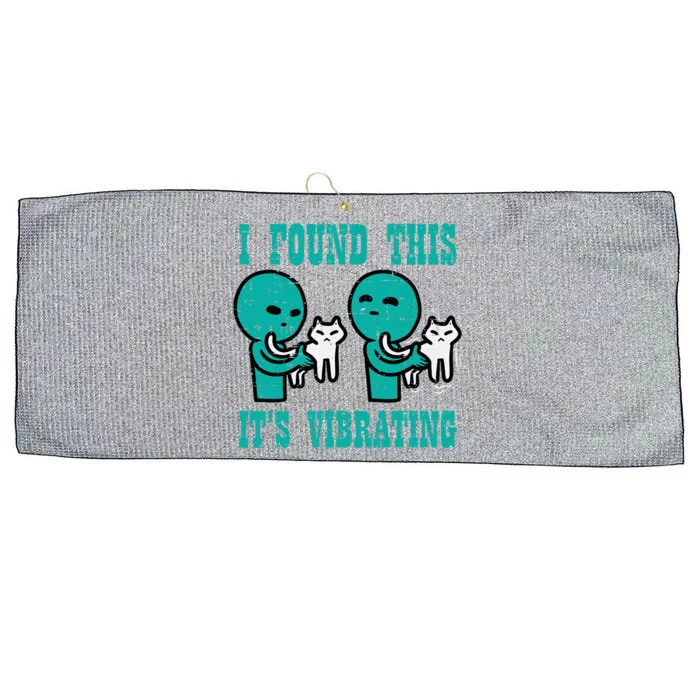 Found This Its Vibrating Alien Cat Funny Ufo Large Microfiber Waffle Golf Towel