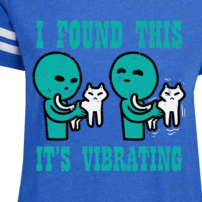 Found This Its Vibrating Alien Cat Funny Ufo Enza Ladies Jersey Football T-Shirt