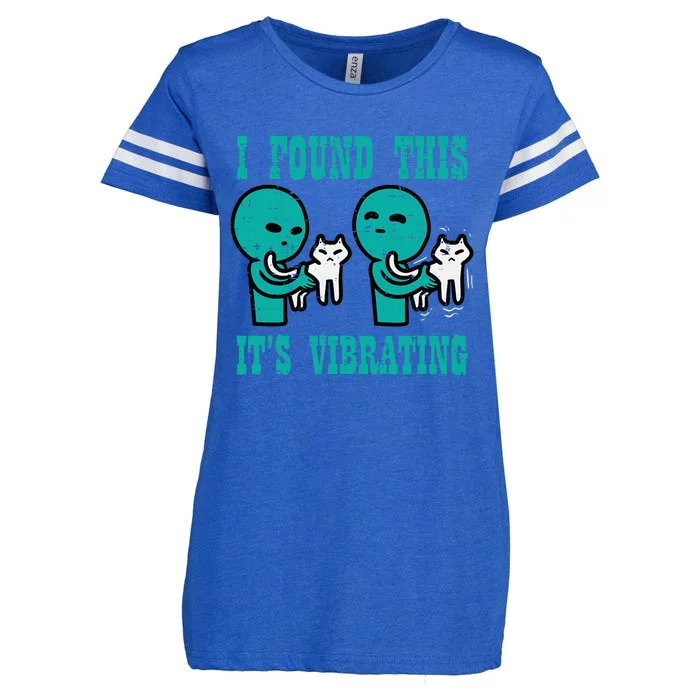 Found This Its Vibrating Alien Cat Funny Ufo Enza Ladies Jersey Football T-Shirt