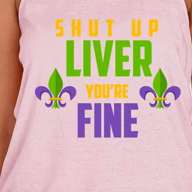 Fat Tuesday Ing Shut Up Liver Youre Fine Cute Gift Women's Knotted Racerback Tank