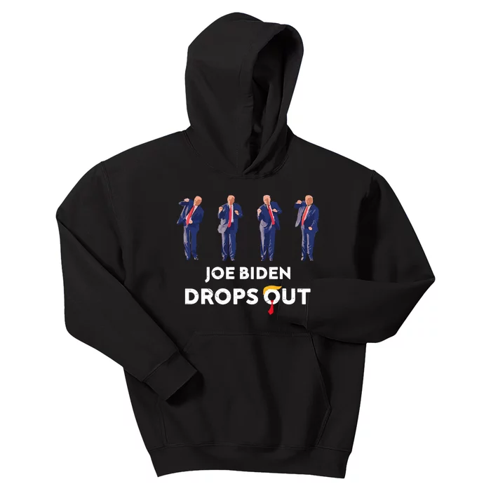 Funny Trump Joe Biden Drops Out 2024 Kids Hoodie