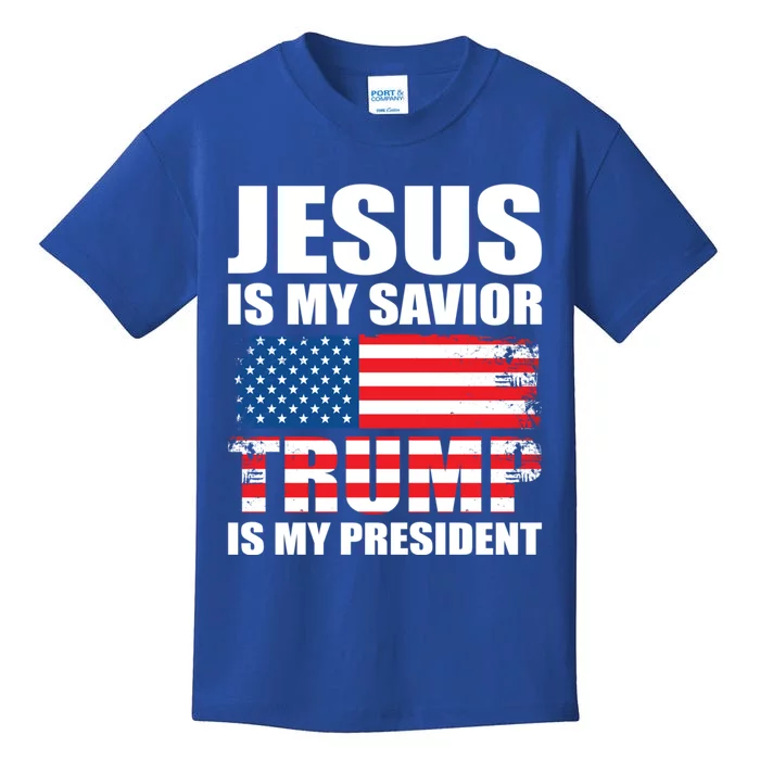 Funny Trump Jesus Is My Savior Trump Is My President Gift Kids T-Shirt