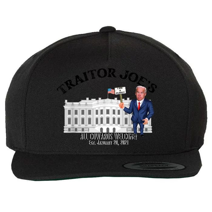 Funny Traitor Joe All Cowards Welcome Anti Joe Biden Traitor Joe Meme Wool Snapback Cap