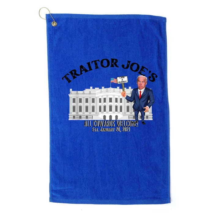 Funny Traitor Joe All Cowards Welcome Anti Joe Biden Traitor Joe Meme Platinum Collection Golf Towel