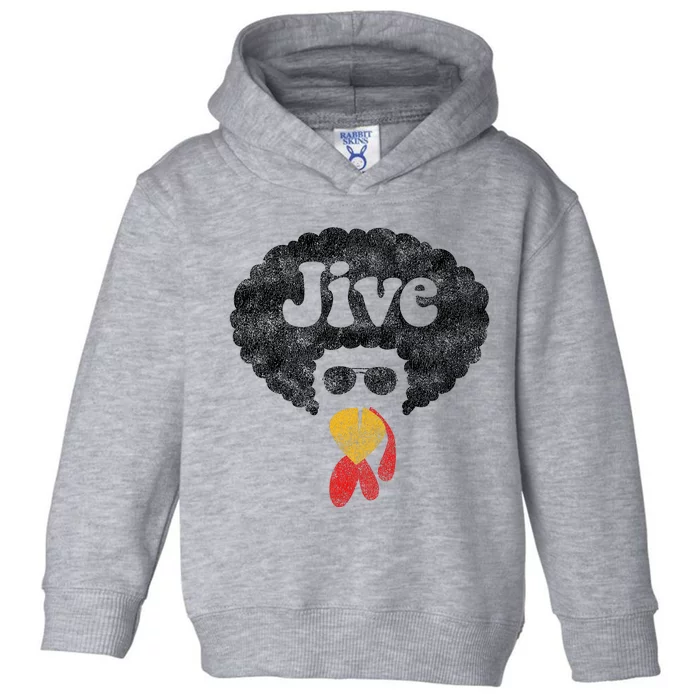 Funny Thanksgiving Jive Gift Vintage Distressed Turkey Face Toddler Hoodie