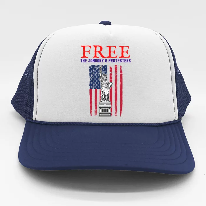 Free The January 6 Protesters Anti Biden Conservative 8 Trucker Hat