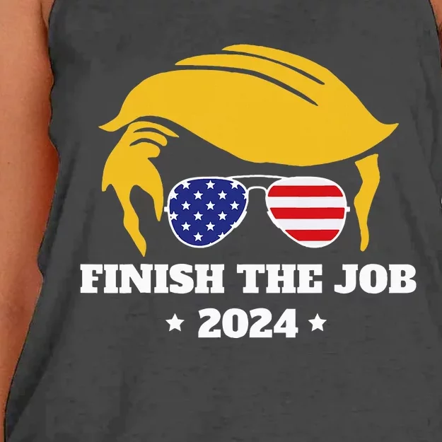 Finish The Job Conservative Right Wing 2024 Election Usa Women's Knotted Racerback Tank