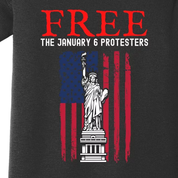 Free The January 6 Protesters Anti Biden Conservative Baby Bodysuit