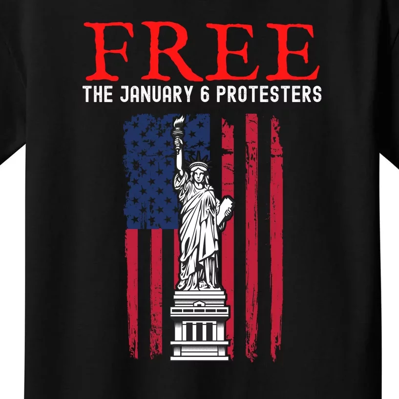 Free The January 6 Protesters Anti Biden Conservative Kids T-Shirt