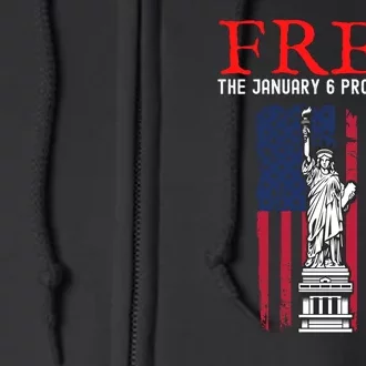 Free The January 6 Protesters Anti Biden Conservative Full Zip Hoodie