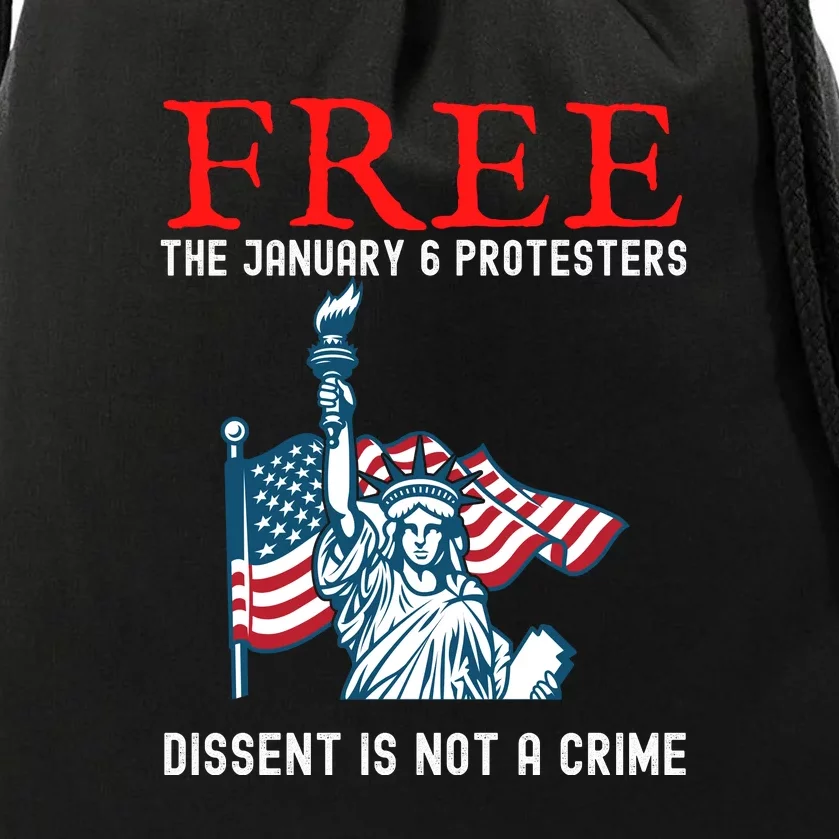 Free The January 6 Protesters Anti Biden Conservative Drawstring Bag