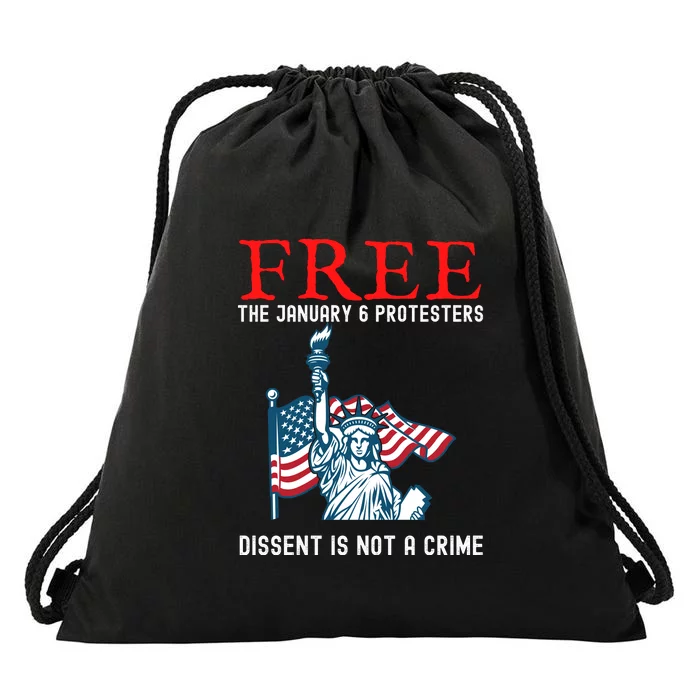 Free The January 6 Protesters Anti Biden Conservative Drawstring Bag