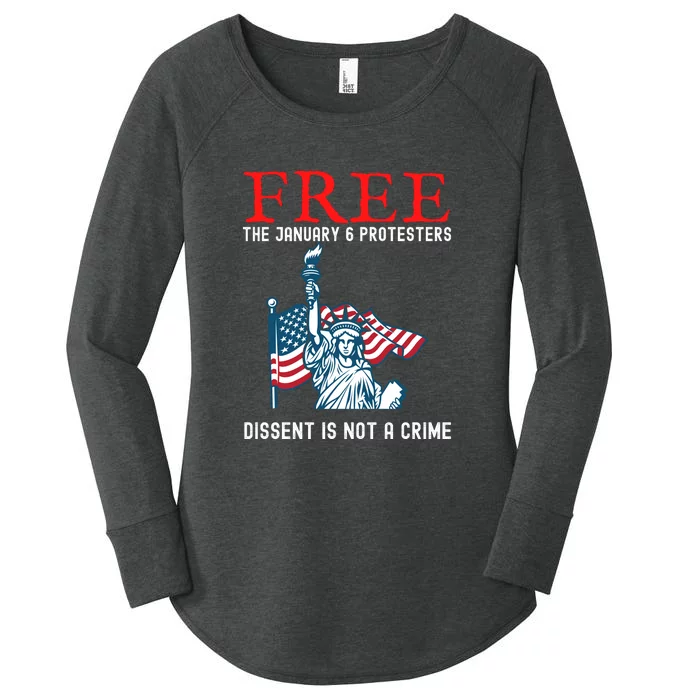 Free The January 6 Protesters Anti Biden Conservative Women's Perfect Tri Tunic Long Sleeve Shirt