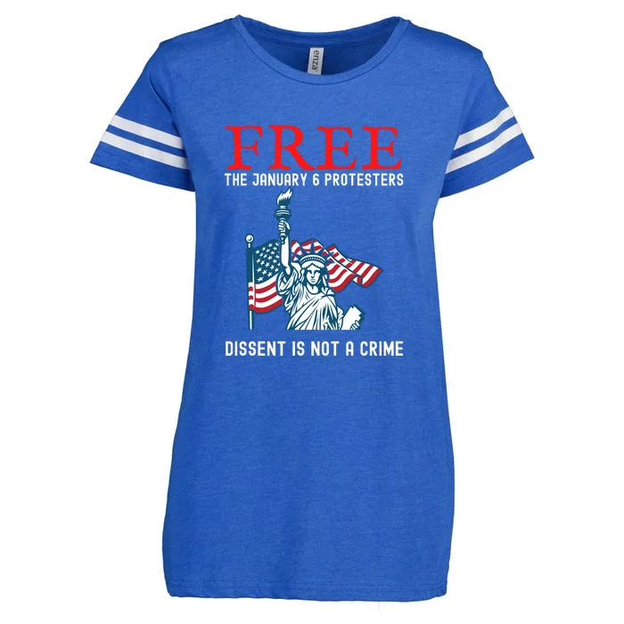 Free The January 6 Protesters Anti Biden Conservative Enza Ladies Jersey Football T-Shirt