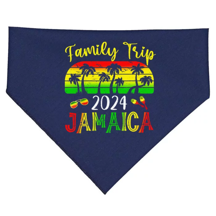 Family Trip Jamaica 2024 Summer Vacation Beach Matching USA-Made Doggie Bandana