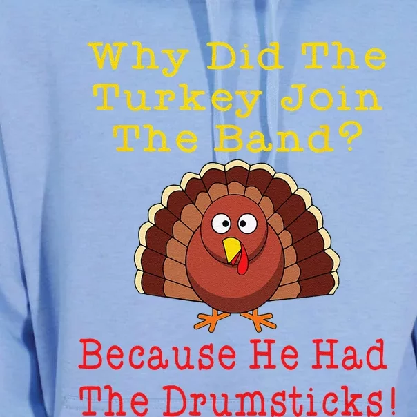 Funny Thanksgiving Joke Turkey Drumsticks Band Drummer Unisex Surf Hoodie