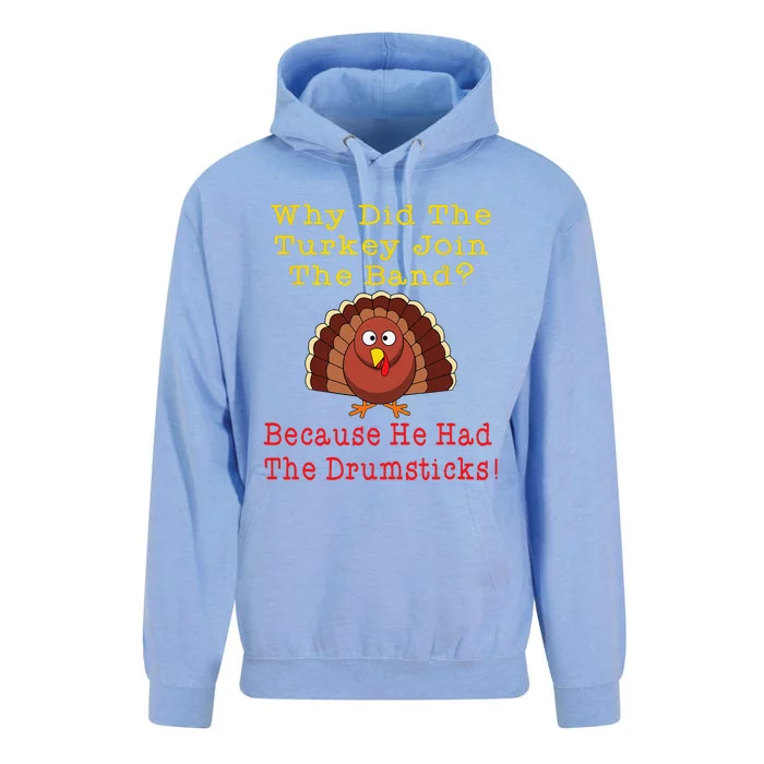 Funny Thanksgiving Joke Turkey Drumsticks Band Drummer Unisex Surf Hoodie