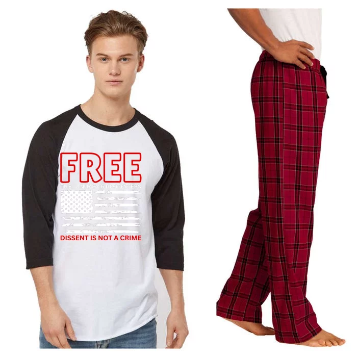 Free The January 6 Protesters Anti Biden Conservative Raglan Sleeve Pajama Set