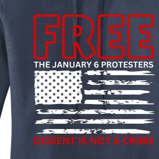 Free The January 6 Protesters Anti Biden Conservative Women's Pullover Hoodie