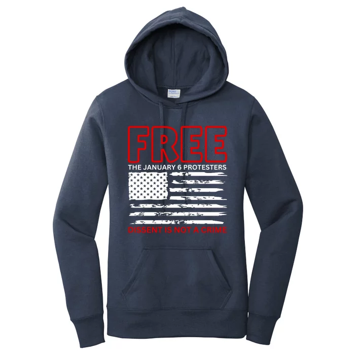 Free The January 6 Protesters Anti Biden Conservative Women's Pullover Hoodie