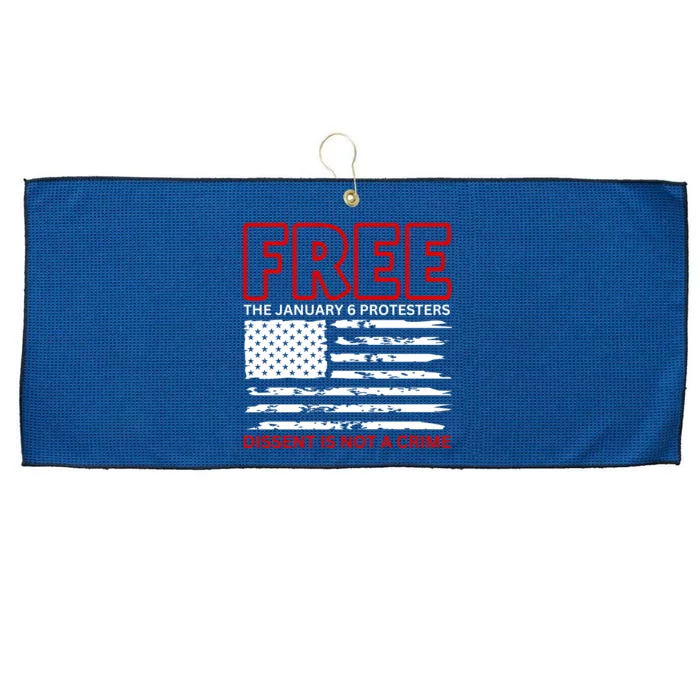 Free The January 6 Protesters Anti Biden Conservative Large Microfiber Waffle Golf Towel