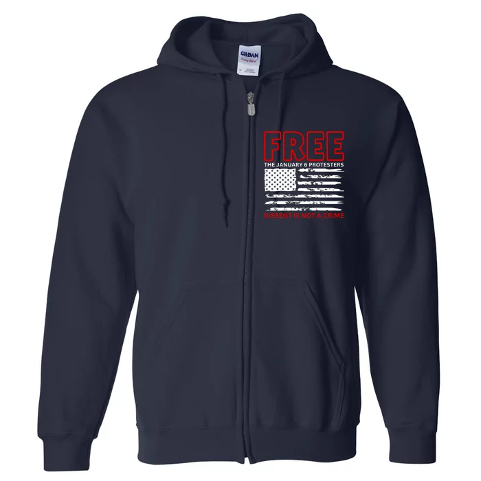 Free The January 6 Protesters Anti Biden Conservative Full Zip Hoodie