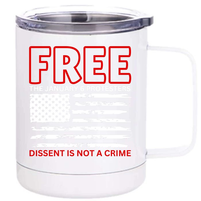 Free The January 6 Protesters Anti Biden Conservative Front & Back 12oz Stainless Steel Tumbler Cup