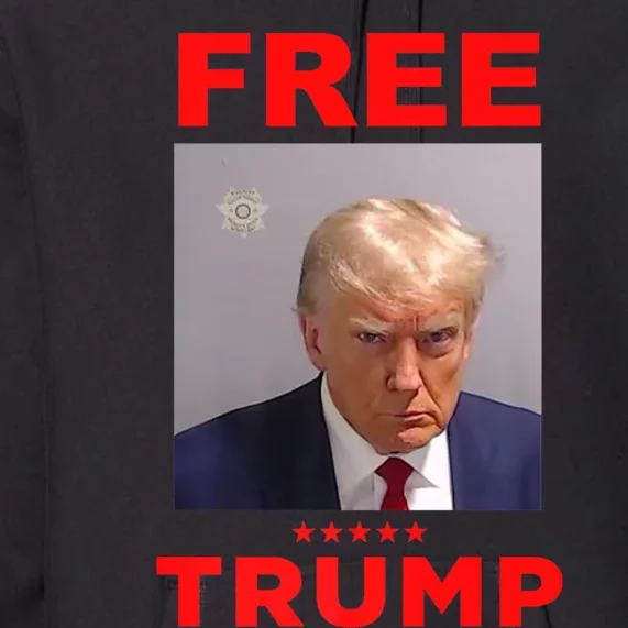 Free Trump Jail Mugshot Photo Campaign Premium Hoodie